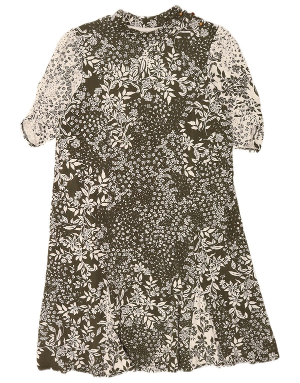 Damska sukienka o linii A Phase Eight UK 14, duża, zielona wiskoza w kwiaty
