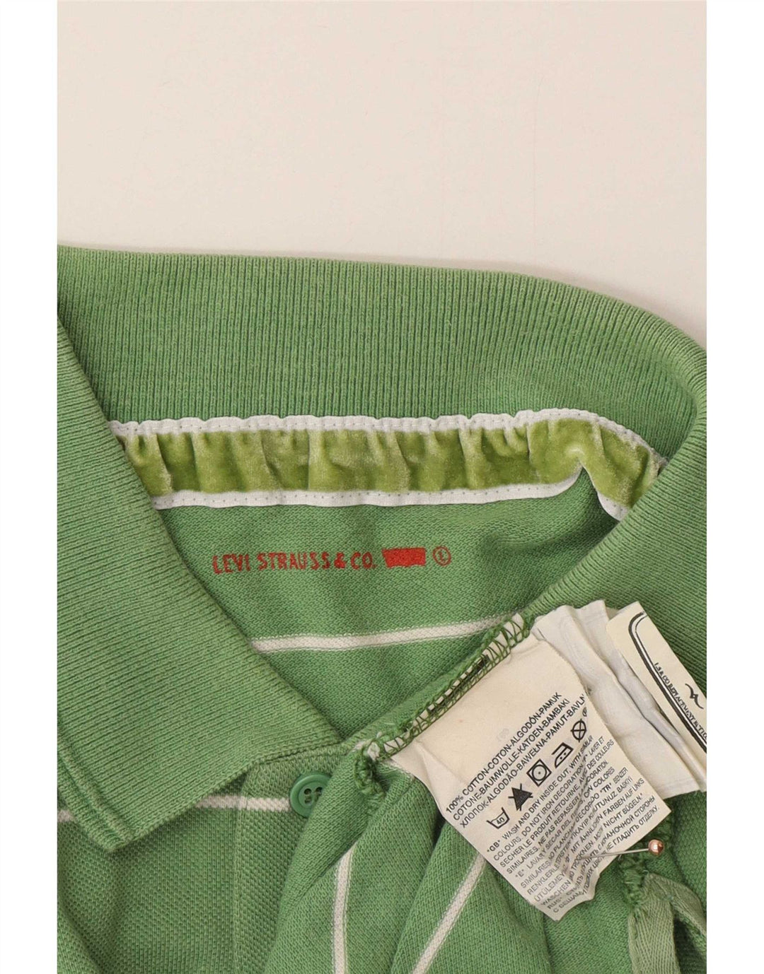 Męska koszulka polo Levi's z grafiką, duża, bawełniana w zielone paski