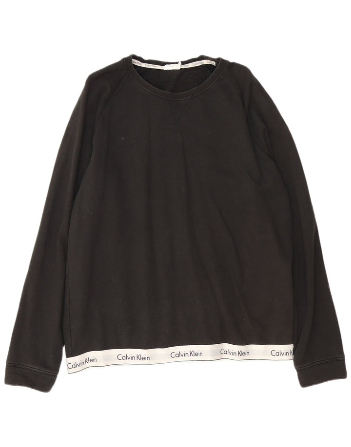 Męska bluza z grafiką Calvin Klein XL, czarna, z blokami kolorów, bawełniana