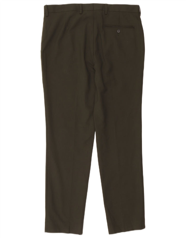 Marks & Spencer Męskie spodnie garniturowe W34 L31 Khaki Poliester