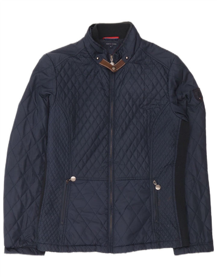 Damska pikowana kurtka Tommy Hilfiger UK 18 XL, granatowa, poliester
