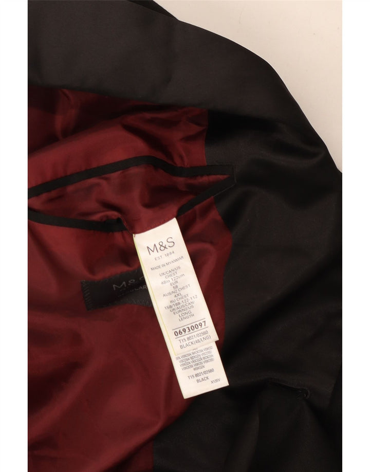 Marks & Spencer Męska marynarka zapinana na 2 guziki o regularnym kroju UK 48 2XL czarna