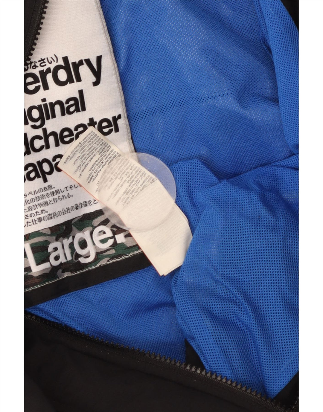 Damska kurtka przeciwdeszczowa Superdry The Windcheater Graphic UK 16, duża czarna