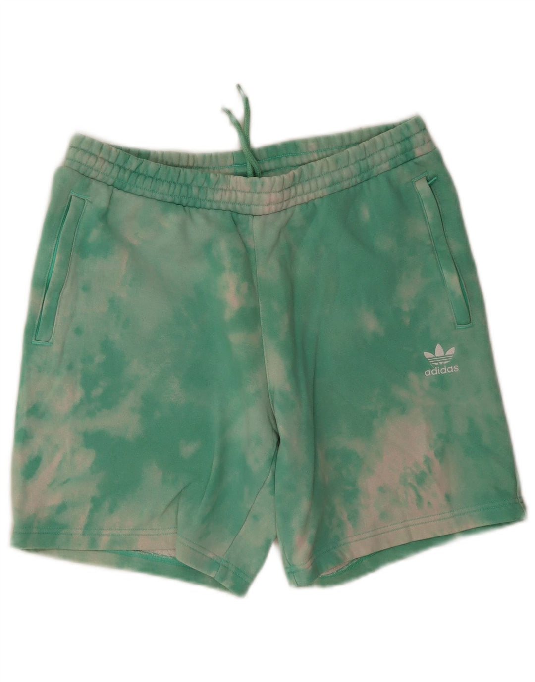Męskie spodenki sportowe Adidas, średnia, zielona bawełna Tie Dye