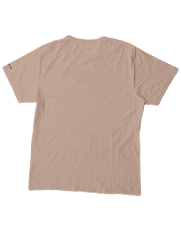 Męska koszulka z grafiką Columbia, duża, biała, bawełniana