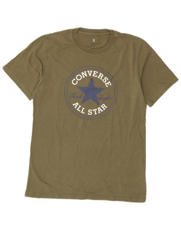 Converse Męski T-shirt z grafiką, mały, bawełniany khaki