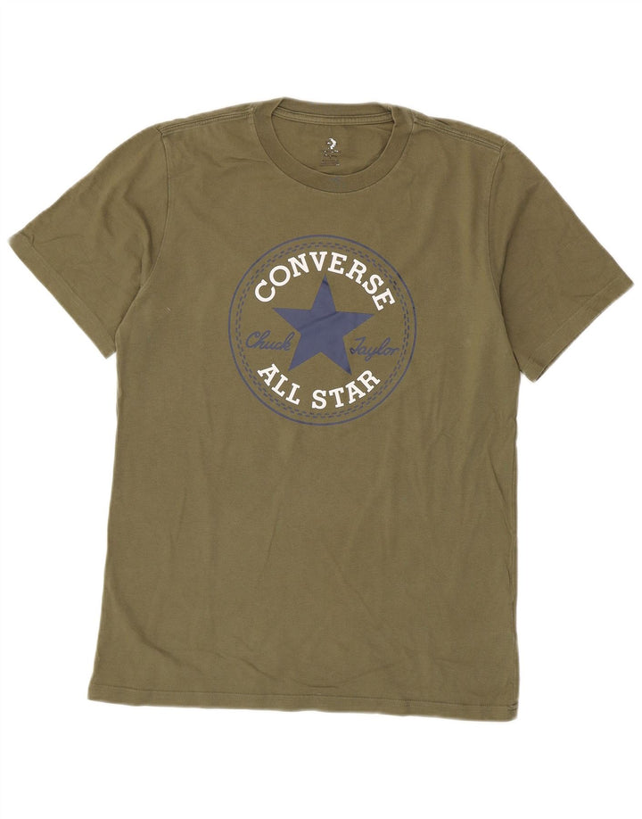 Converse Męski T-shirt z grafiką, mały, bawełniany khaki