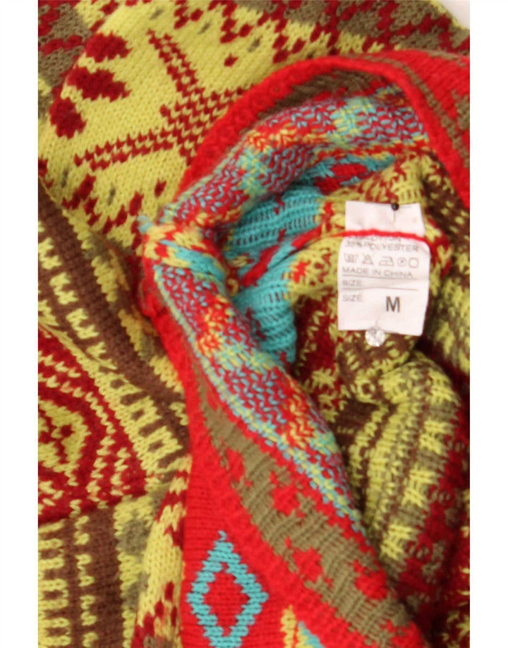 Sweter damski w stylu vintage z okrągłym dekoltem UK 14, średni, wielobarwny