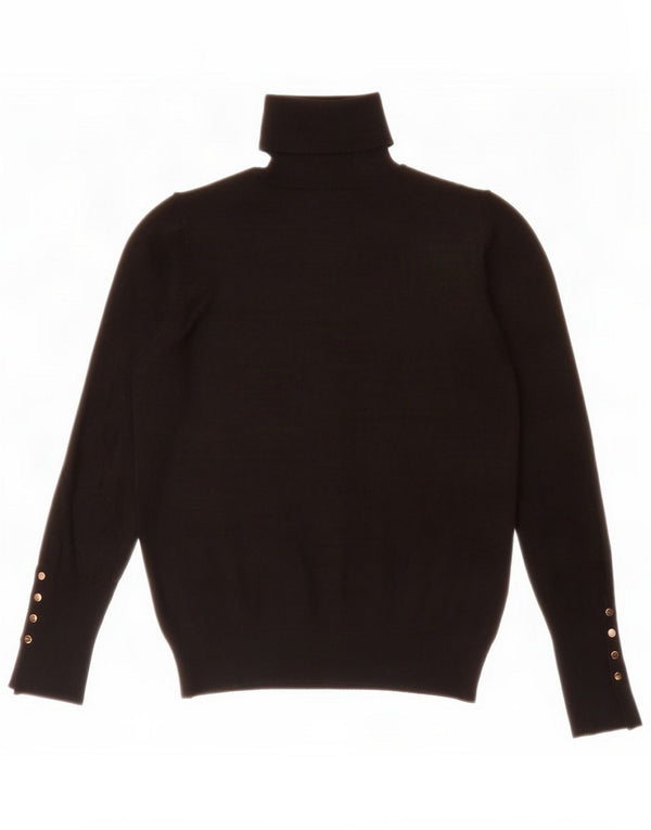 Damski sweter z golfem Zara UK 12 Medium Black Wiskoza