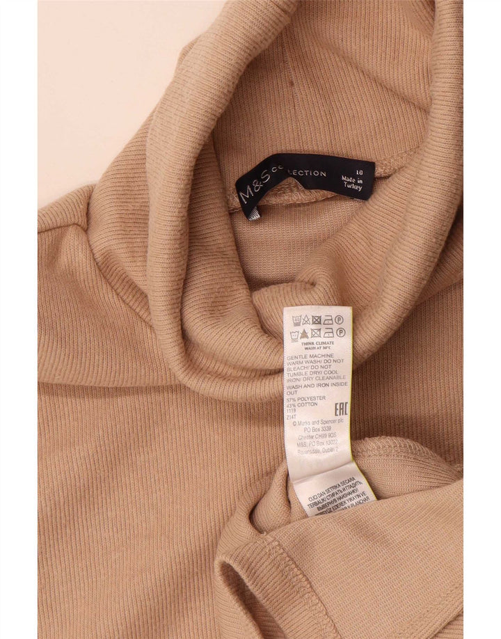 Marks & Spencer Damska kamizelka z okrągłym dekoltem UK 10, mała, beżowa, poliester