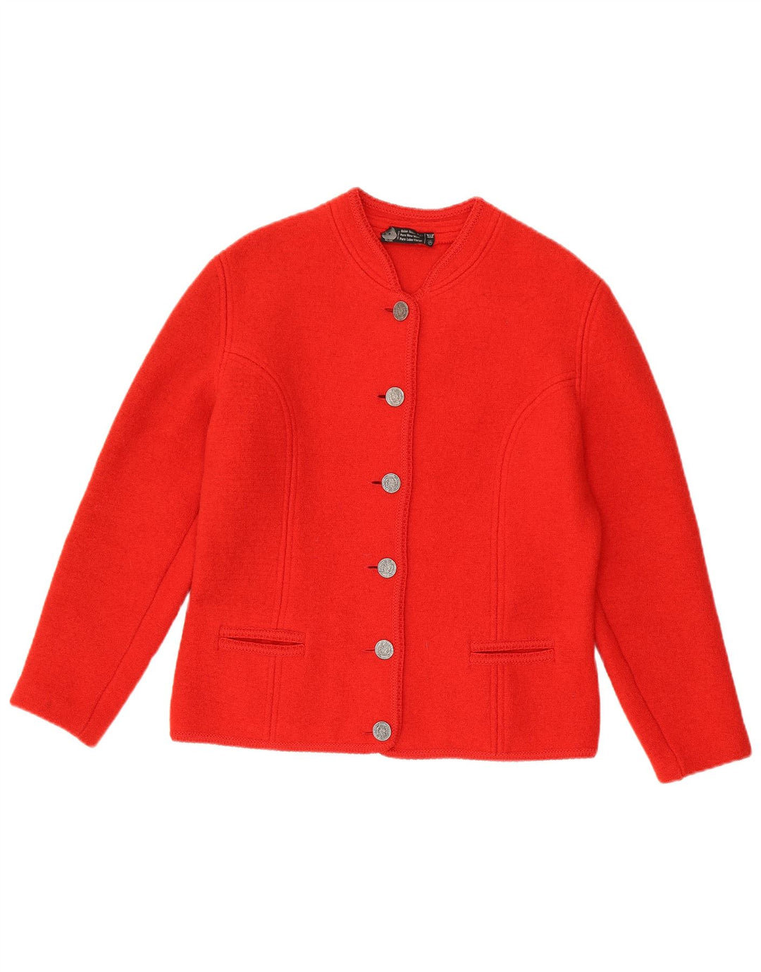 Sweter damski w stylu vintage IT 42 Średniej czerwonej wełny dziewiczej