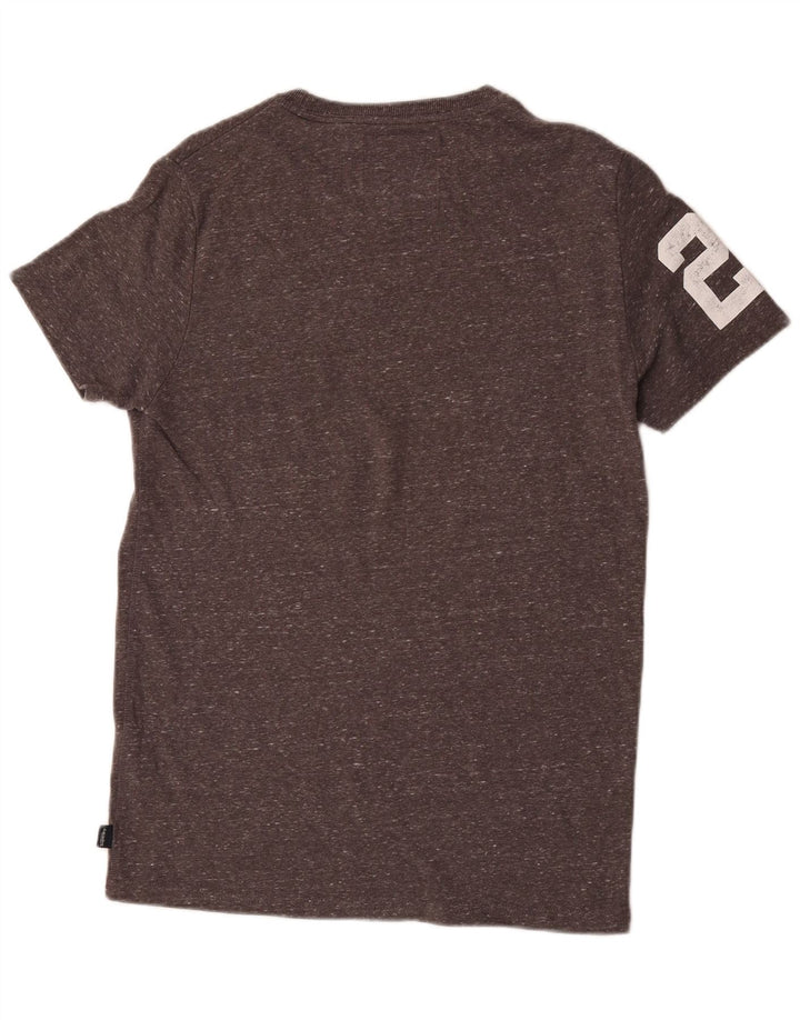 Męski T-shirt Superdry z grafiką, średnioszary, bawełniany w cętki