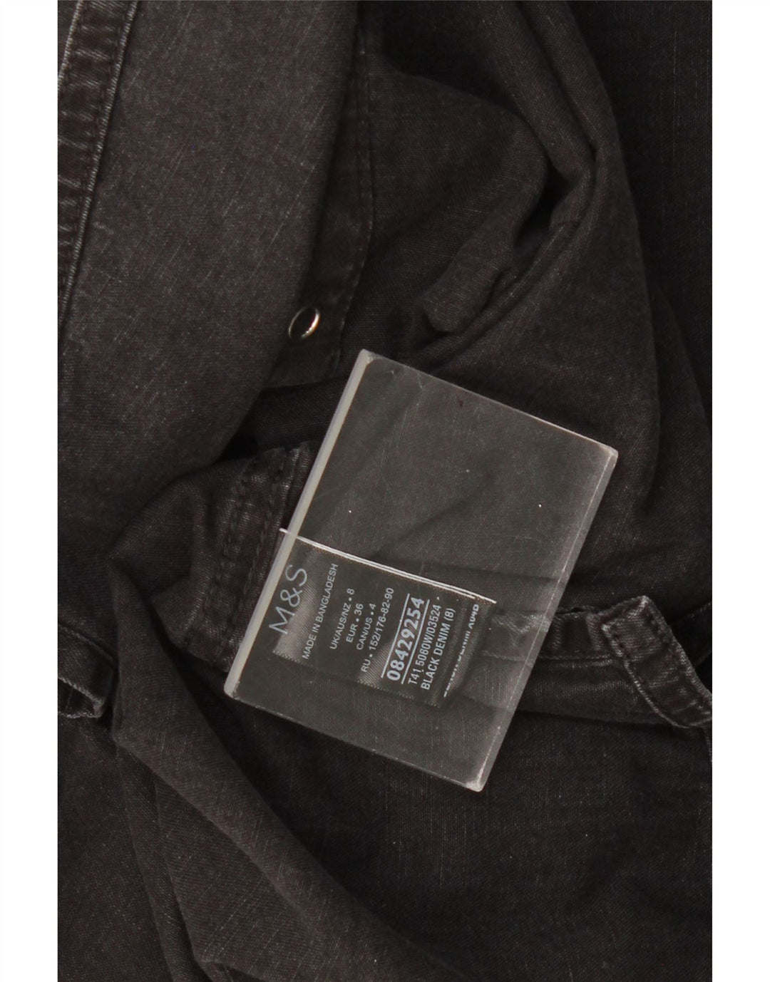 MARKS & SPENCER Damska koszula dżinsowa UK 8, mała, czarna, bawełniana