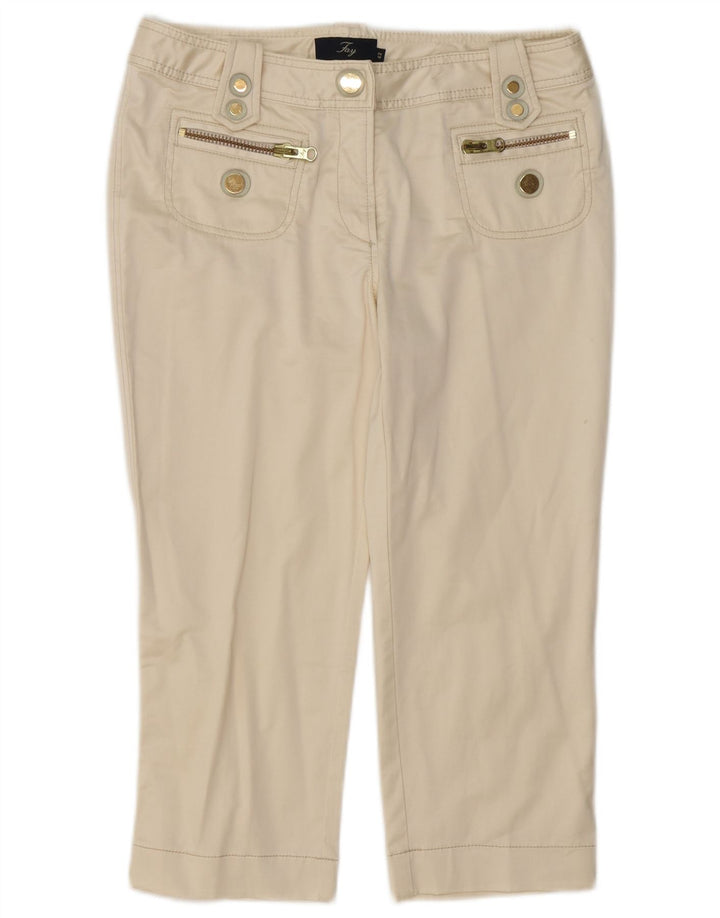 Damskie spodnie Capri Fay IT 44 Medium W30 L20 Złamana biała bawełna