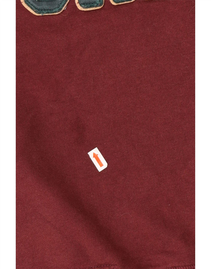 Męski sweter z grafiką Superdry, duży, bordowy, bawełniany