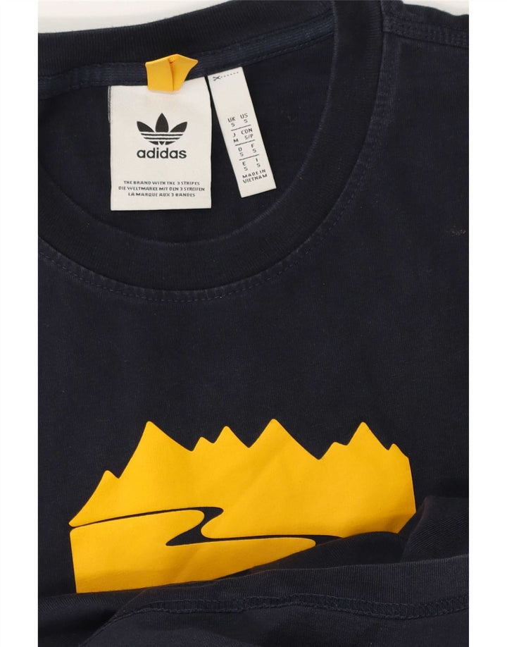 Męska koszulka z grafiką Adidas, mała, granatowa
