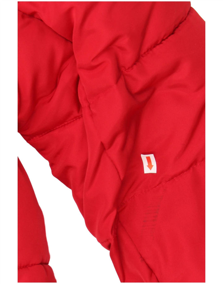 HOBBS Womens Hooded Padded Jacket UK 14 Large Red Polyester