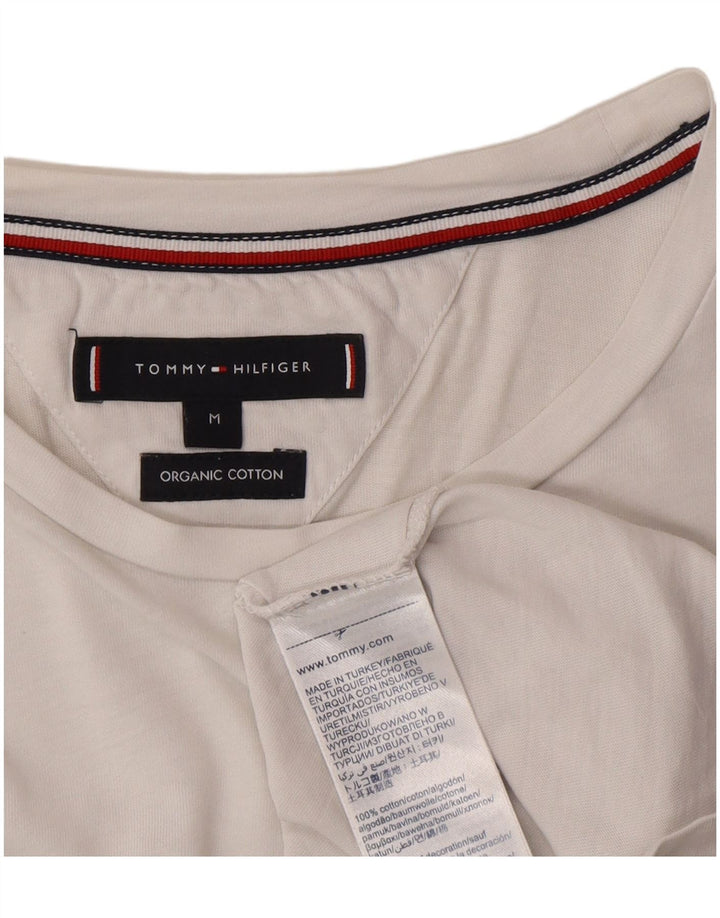 Męska koszulka z grafiką Tommy Hilfiger, średnia, biała bawełna