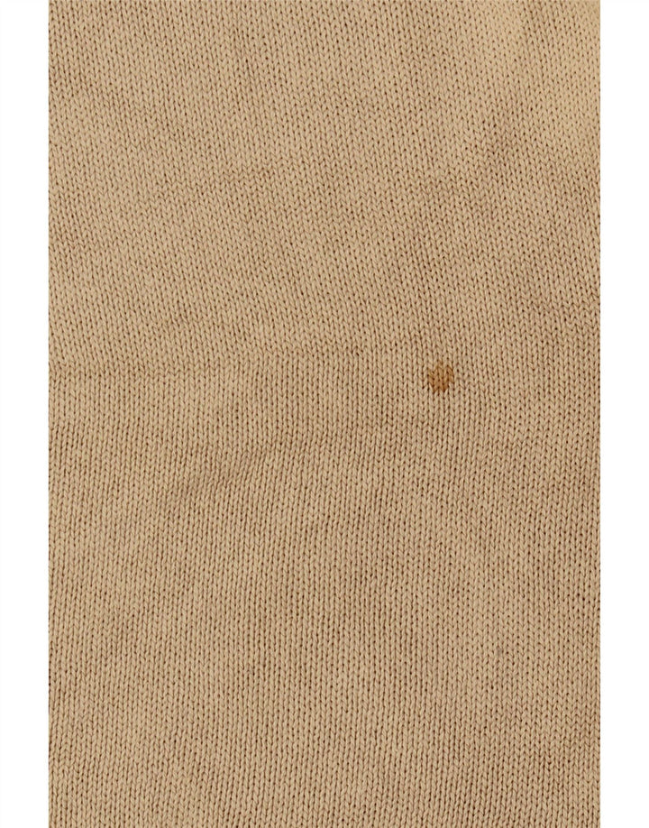 Męski sweter Trussardi z dekoltem w kształcie litery V, duży, beżowy, bawełniany