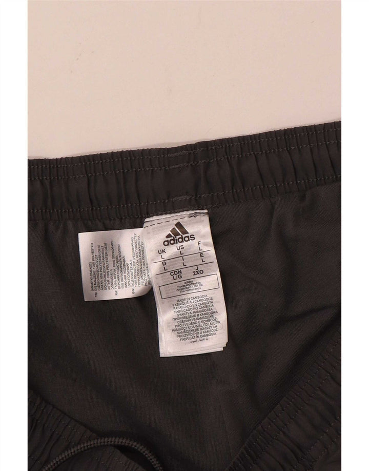 Męskie spodnie dresowe Adidas, duże, szare, poliestrowe