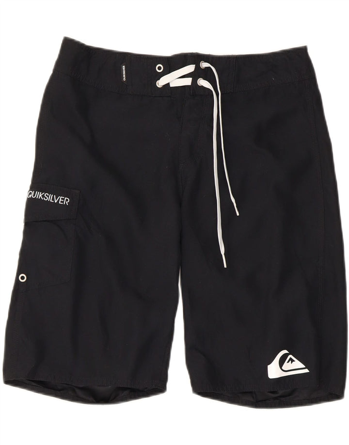 Męskie spodenki kąpielowe Quiksilver z grafiką, mały czarny poliester