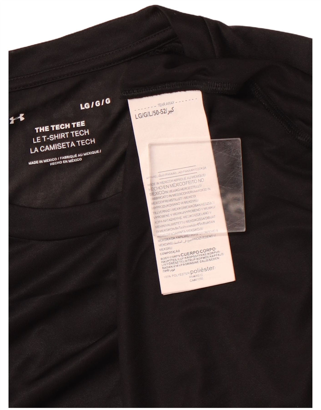UNDER ARMOUR Mens Grant Fit T-Shirt Top Large Black Polyester