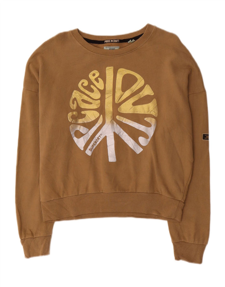 Damski sweter oversize SUPERDRY z grafiką UK 12, średni brąz