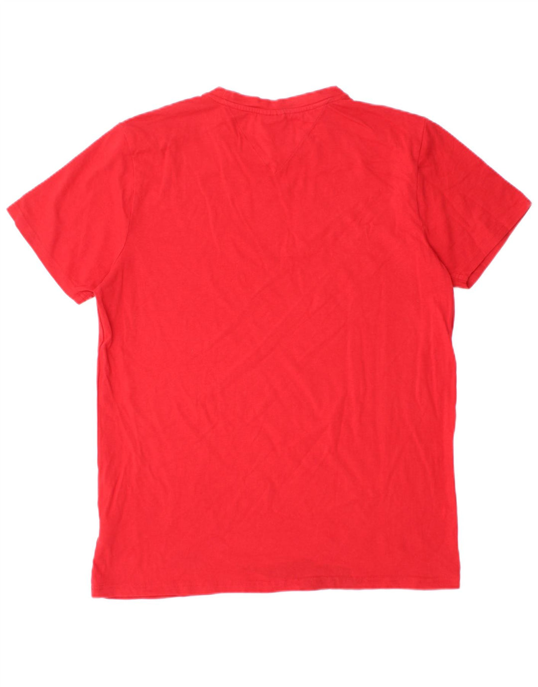 Męski T-shirt z grafiką Tommy Hilfiger, duży, czerwony, bawełniany