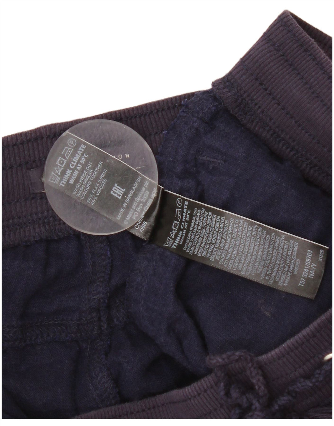 Marks & Spencer Damskie spodenki Chino UK 12 Medium W32 Granatowe lniane