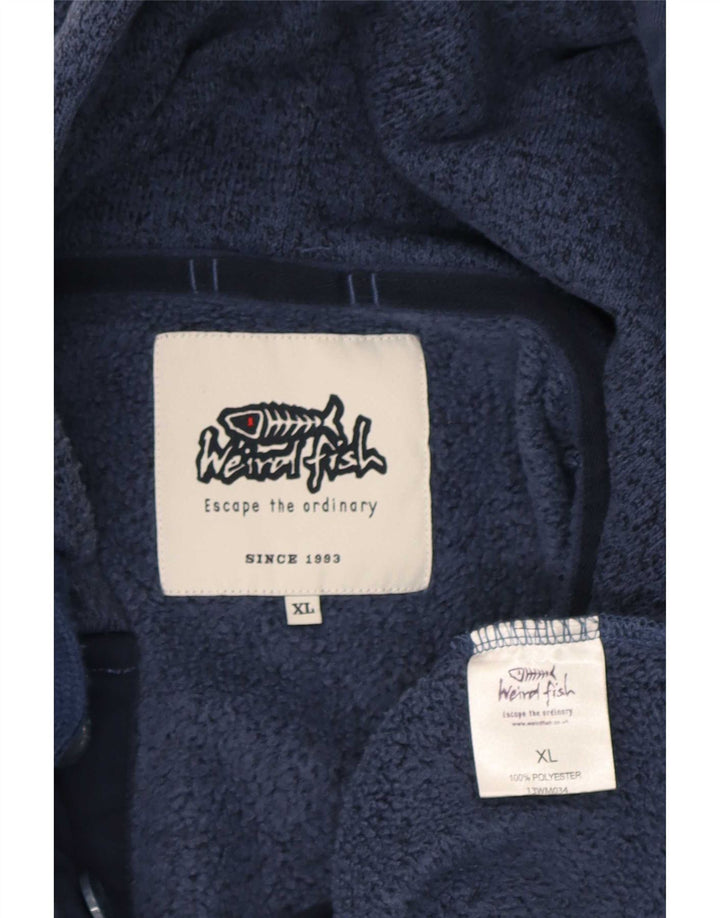 Męski sweter z kapturem Weird Fish XL, granatowy, nakrapiany poliester