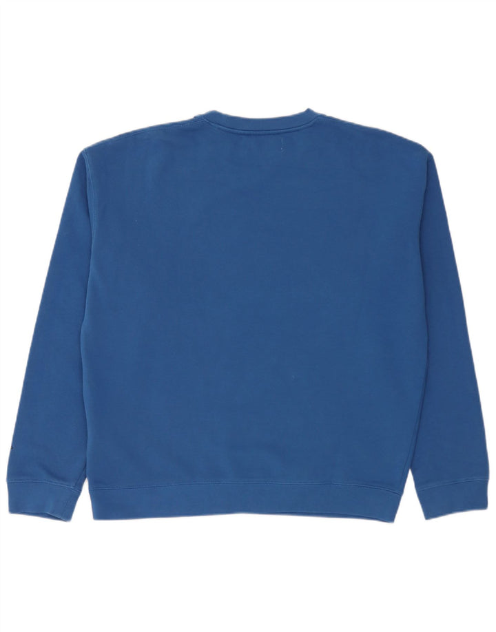 Męska bluza z grafiką Replay XL, niebieska, bawełniana