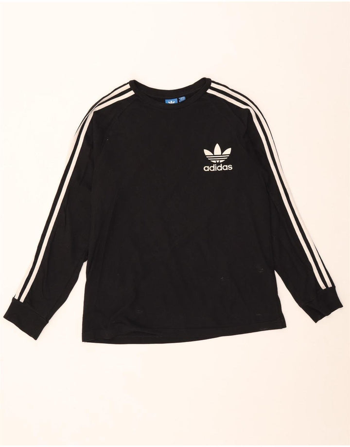 Męska koszulka Adidas z długim rękawem, średnia czarna, bawełniana
