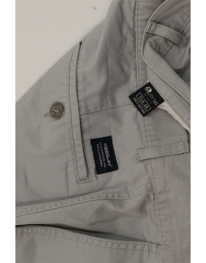 Męskie proste spodnie cargo KEEGAN IT 48 Medium W32 L30 Szara bawełna