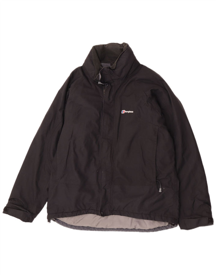 Męska kurtka przeciwdeszczowa z kapturem Berghaus UK 38 Średni czarny nylon