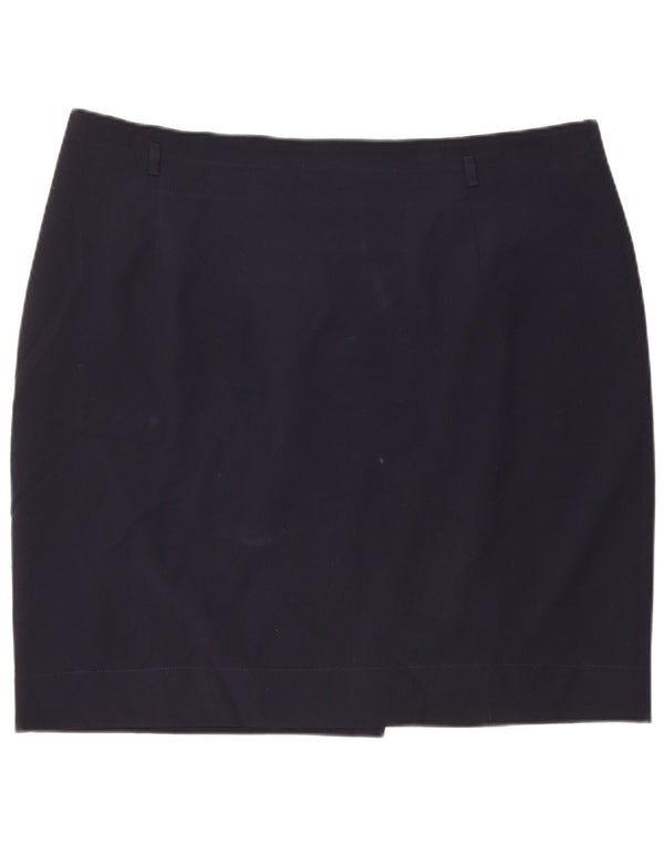 Marks & Spencer Womens Pencil Skirt UK 20 2XL W38  Navy Blue Polyester