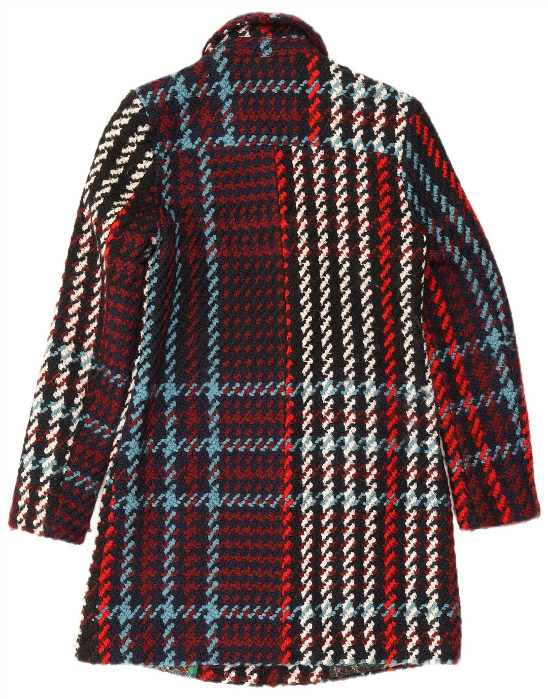 Desigual damski płaszcz EU 36 w małą wielobarwną kratkę, akryl