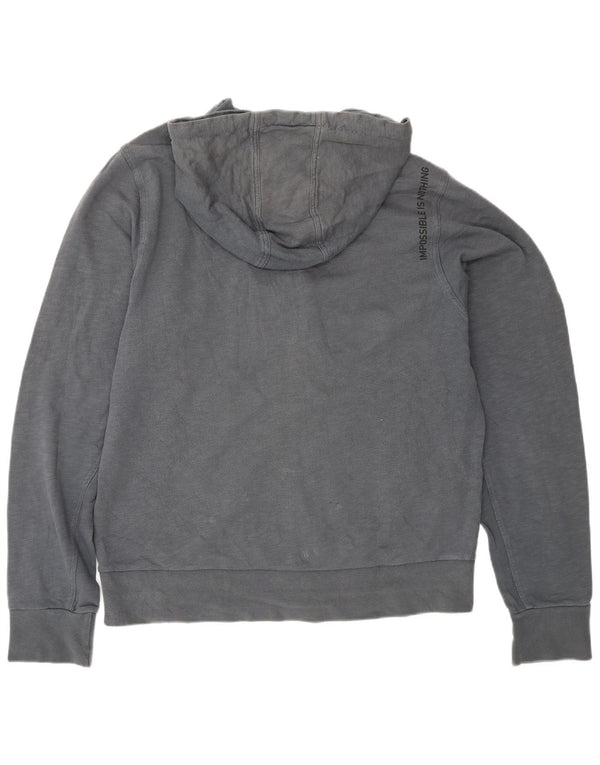 Męski sweter z kapturem i zamkiem błyskawicznym ADIDAS, średni granatowy, bawełniany