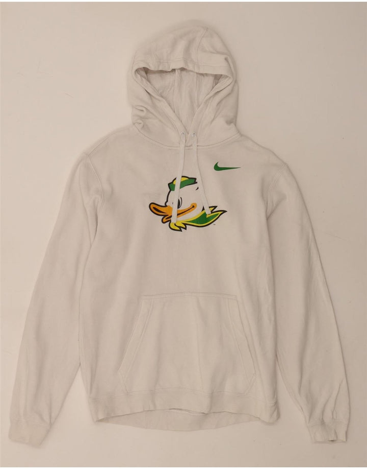 Męska bluza z kapturem Nike z grafiką, średnia biała bawełna