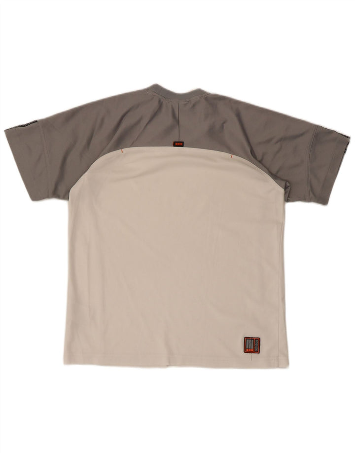 T-shirt chłopięcy ADIDAS 13-14 lat, biały poliester z blokami kolorów