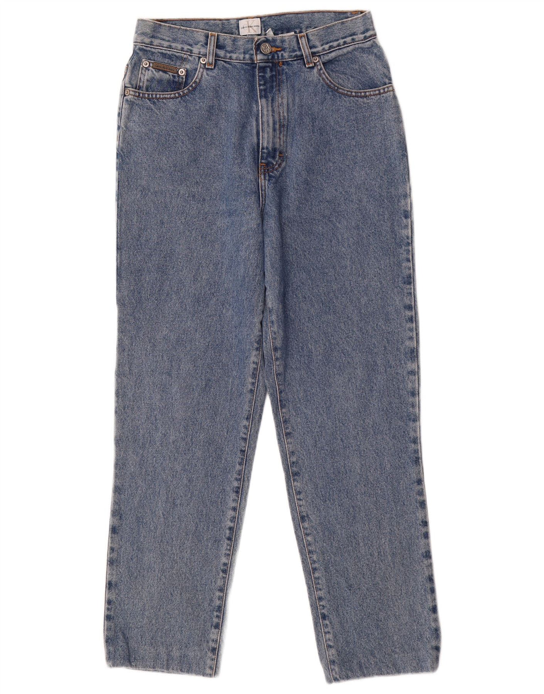 CALVIN KLEIN Damskie jeansy zwężane US 10 Large W28 L28 Niebieskie bawełniane