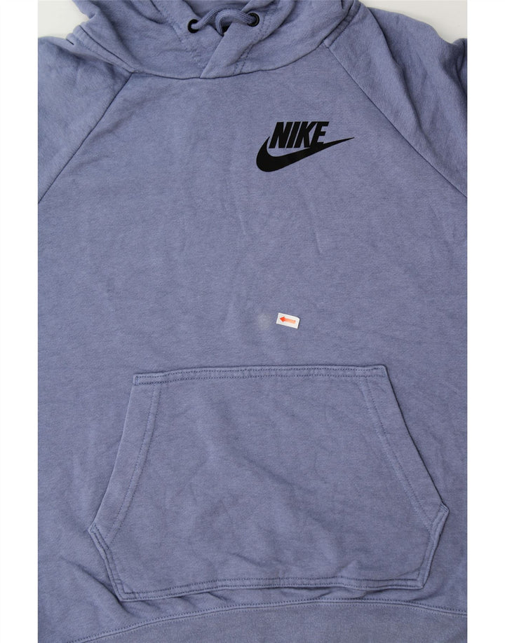 NIKE Womens Hoodie Jumper UK 14 Medium Blue Cotton Vintage Nike and Second-Hand Nike from Messina Hembry 
