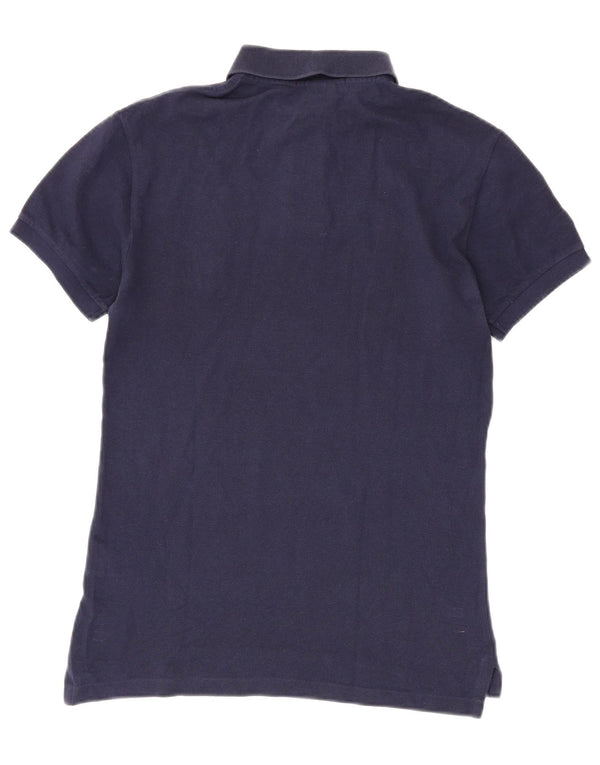 POLO RALPH LAUREN Mens Graphic Slim Fit Polo Shirt Small Navy Blue Cotton