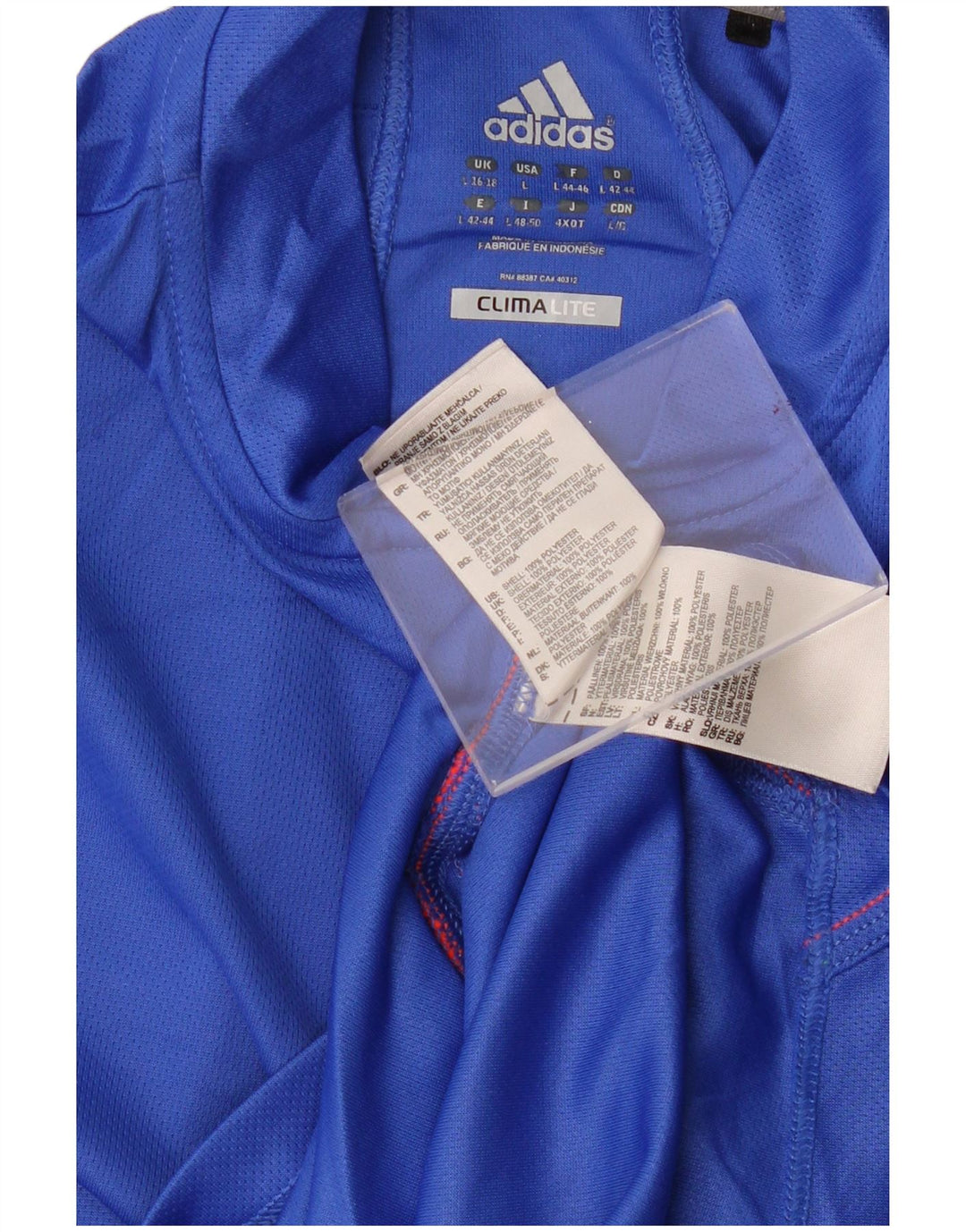 Damski dres ADIDAS Climalite z pulowerem, UK 16/18, duży niebieski