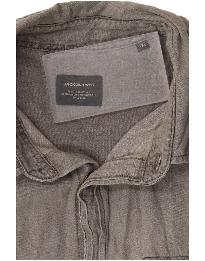 Koszula męska Jack & Jones 2XL, szara, bawełniana