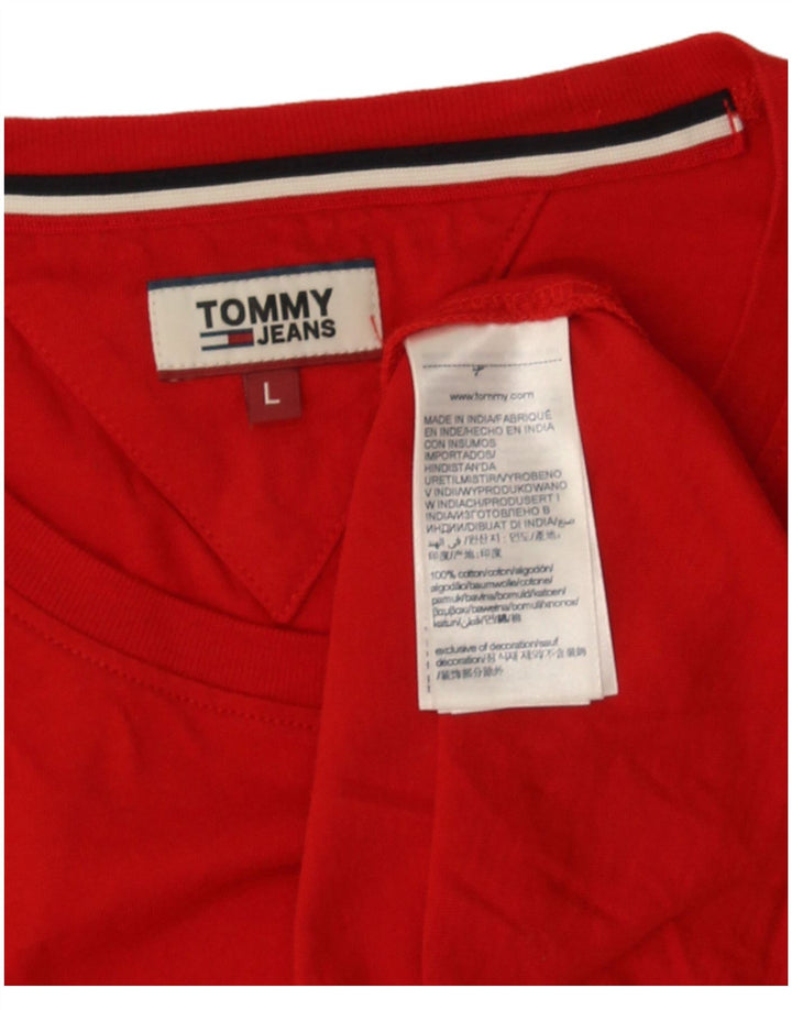 T-shirt męski Tommy Hilfiger, duży, czerwony, bawełniany
