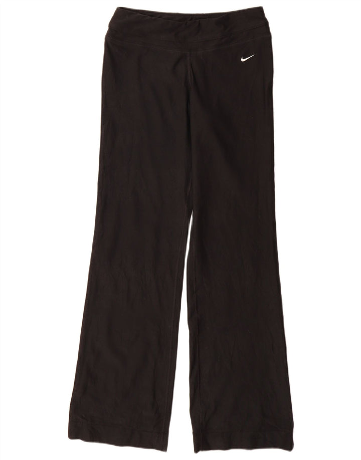 Damskie spodnie dresowe Nike Dri Fit Flare UK 8, małe, czarne, poliestrowe