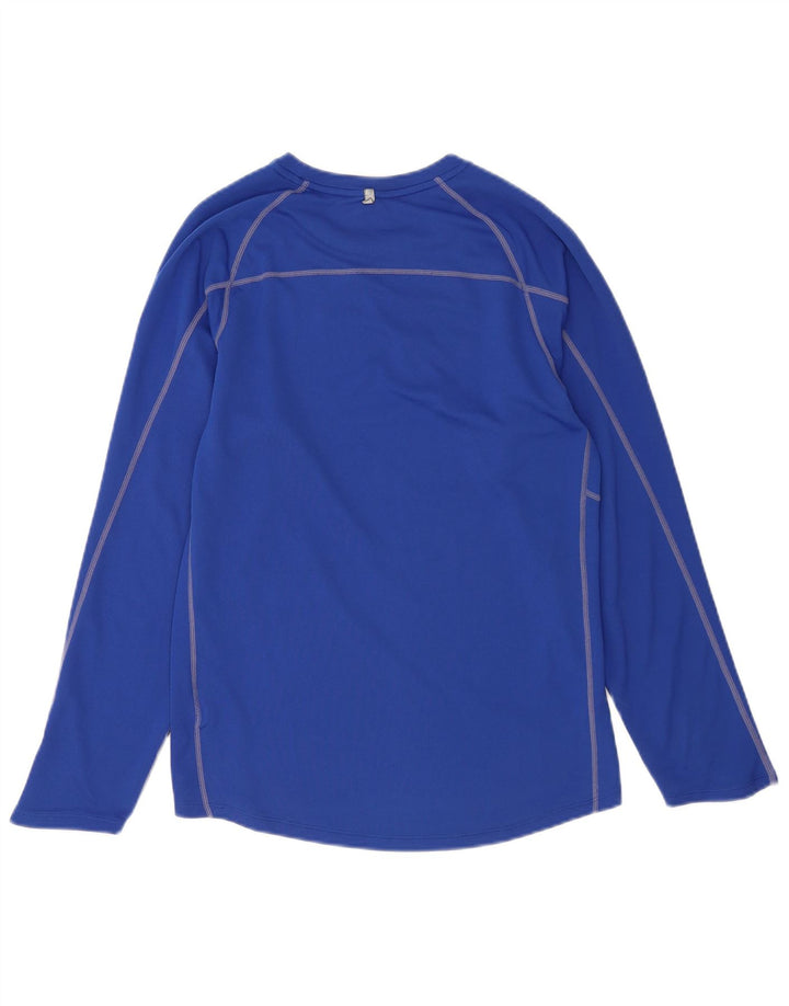 Męska koszulka NIKE Dri Fit z długim rękawem, mała, niebieska, z poliestru