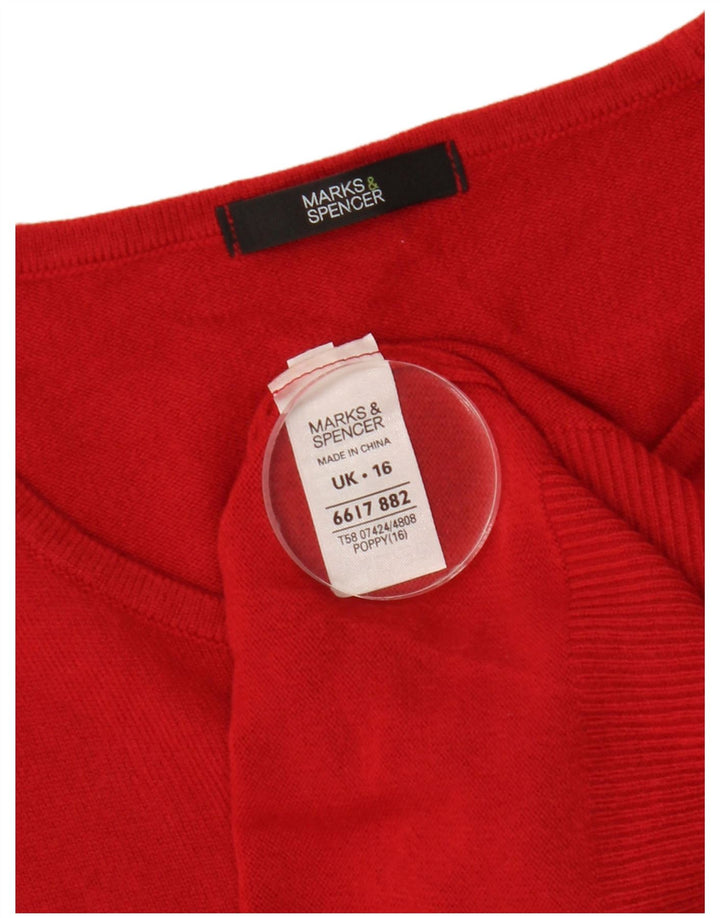 Marks & Spencer Damski sweter z okrągłym dekoltem, UK 16, duży czerwony