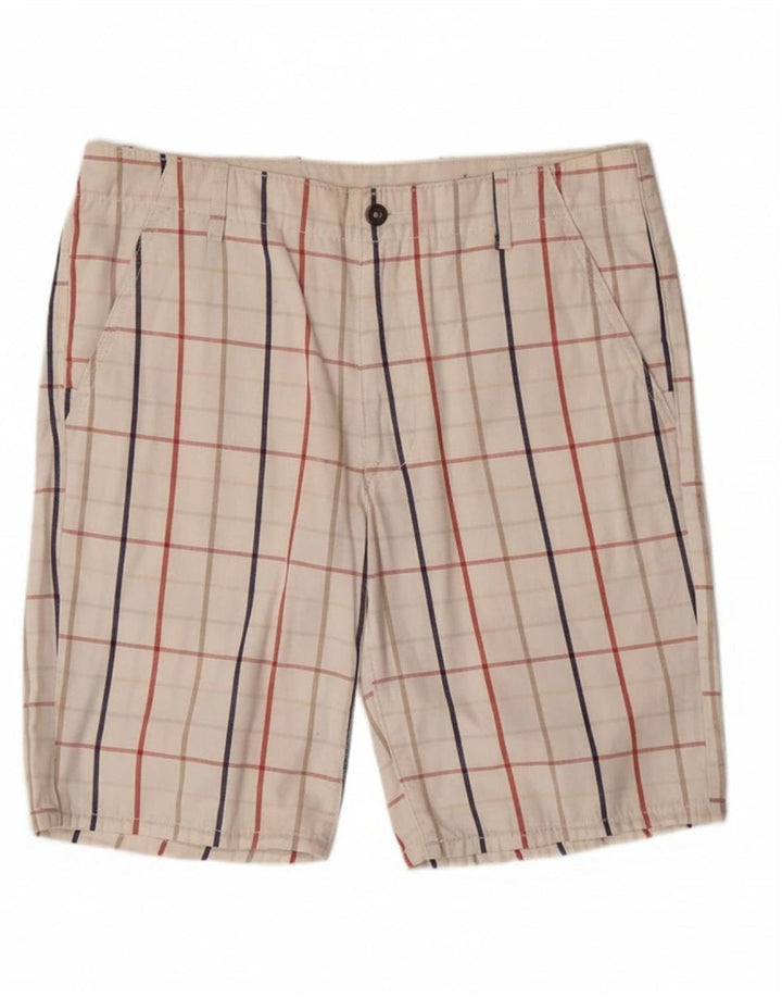 LEVI'S Mens Chino Shorts W34 Large Off White Check Cotton
