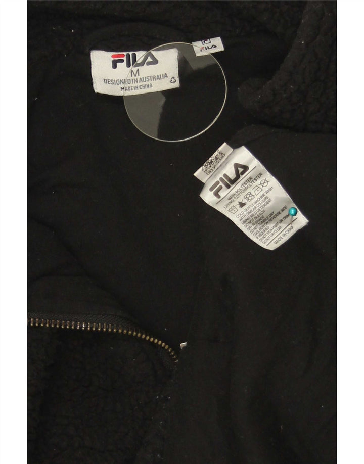 Damski sweter polarowy Fila z zamkiem błyskawicznym UK 14, średni czarny poliester